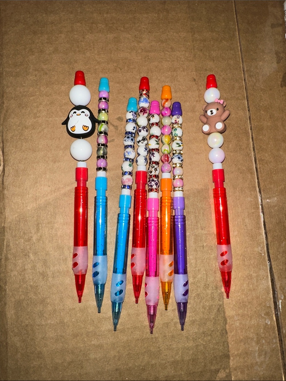 Handmade Cute Beaded Character Mechanical Pencils - Assorted Colors $15 Each🦩